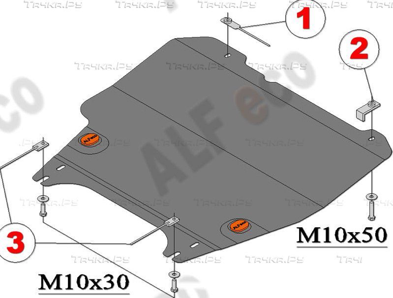 Купить запчасть ALFECO - ALF1515AL4 Защита алюминиевая для картера и AКПП Nissan Note I (е11) 2005-2013