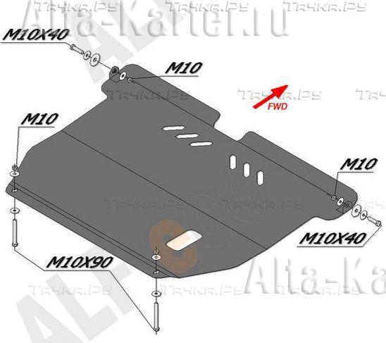 Купить запчасть ALFECO - ALF1006AL Защита алюминиевая для картера и КПП Hyundai Matrix 2001-2010