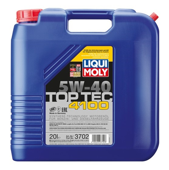 Купить запчасть LIQUI MOLY - 3702 Top Tec 4100 5W-40