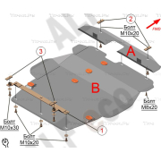 Купить ALFECO - ALF1418AL Защита алюминиевая для картера и КПП Mitsubishi Galant VII 1992-1997