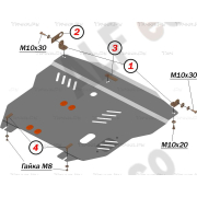 Купить ALFECO - ALF1442AL Защита алюминиевая для картера и КПП Mitsubishi Grandis правый руль 2003-2011