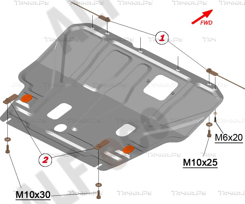 Купить запчасть ALFECO - ALF1550AL Защита алюминиевая для картера и КПП Nissan Wingroad Y12 2005-2018