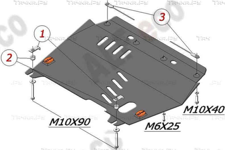 Купить запчасть ALFECO - ALF2320AL Защита алюминиевая для картера и КПП Suzuki Kizashi 2WD 2009-2014