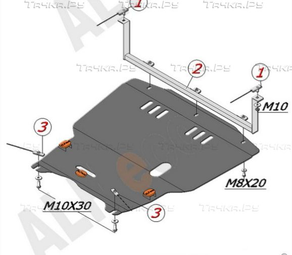 Купить запчасть ALFECO - ALF3026AL Защита алюминиевая для картера и КПП Audi A3 8L 1996-2003
