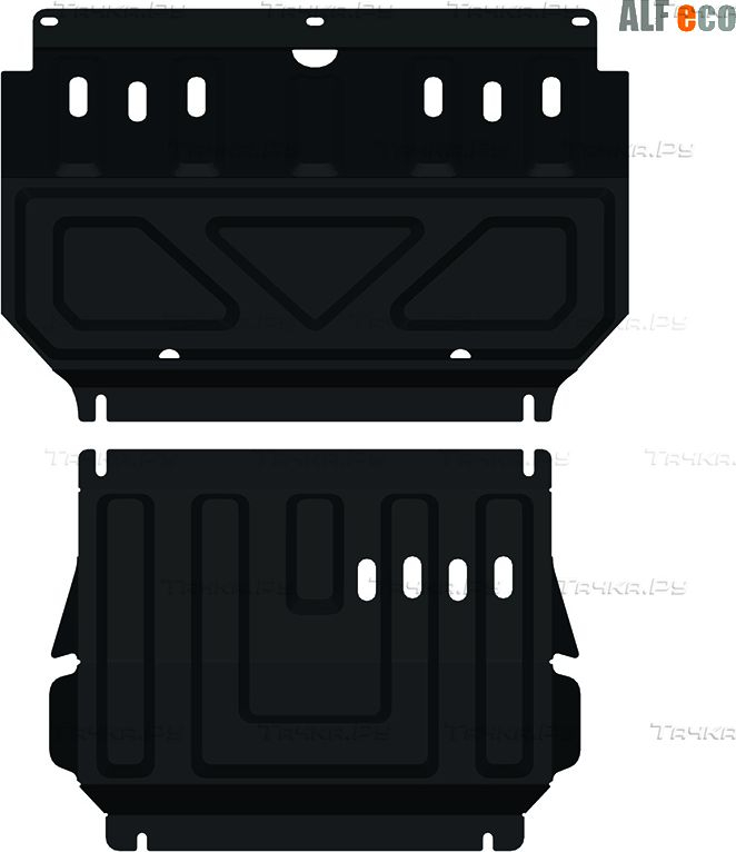 Купить запчасть ALFECO - ALF1408AL4 Защита алюминиевая для картера и радиатора (2 части) Mitsubishi L200 IV 2006-2015