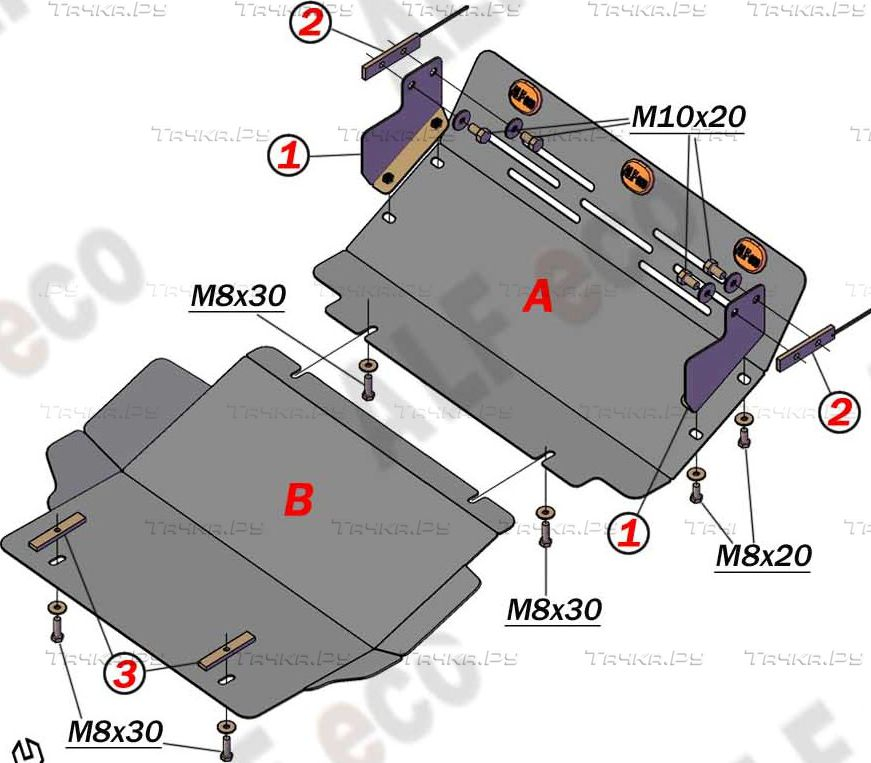 Купить запчасть ALFECO - ALF1450 Защита для радиатора и картера Mitsubishi Pajero II 1991-2000