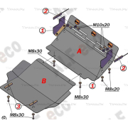 Купить ALFECO - ALF1450 Защита для радиатора и картера Mitsubishi Pajero II 1991-2000