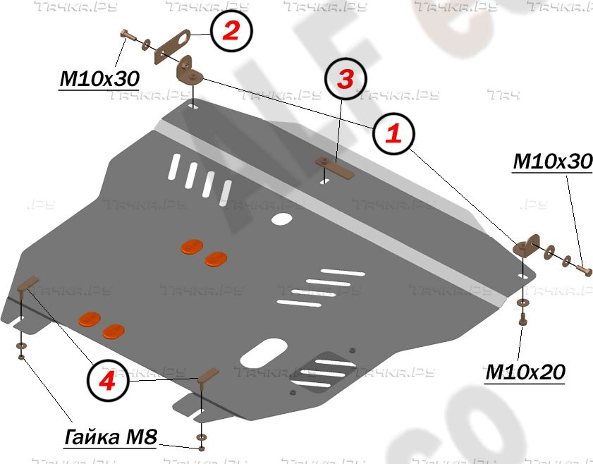 Купить запчасть ALFECO - ALF1442 Защита для картера и КПП Mitsubishi Grandis правый руль 2003-2011