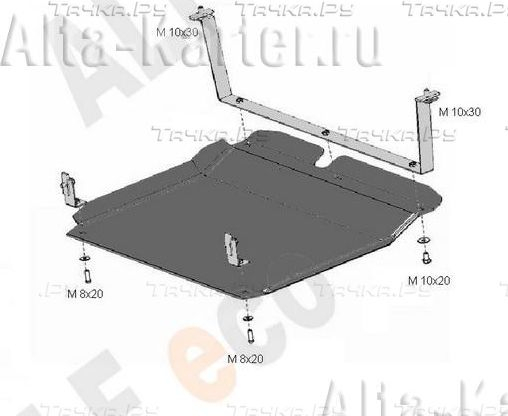 Купить запчасть ALFECO - ALF1413AL4 Защита алюминиевая для картера и КПП Mitsubishi Galant VIII 2002-2006