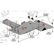 Купить ALFECO - ALF1560 Защита для картера, КПП и раздатки Nissan NP300 2008-2015