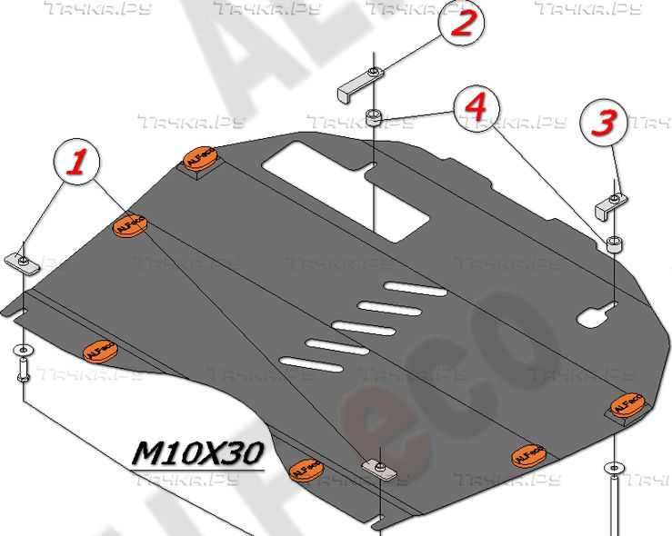 Купить запчасть ALFECO - ALF1516AL Защита алюминиевая для картера и КПП Nissan Murano Z51 2008-2015