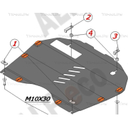 Купить ALFECO - ALF1516AL Защита алюминиевая для картера и КПП Nissan Murano Z51 2008-2015