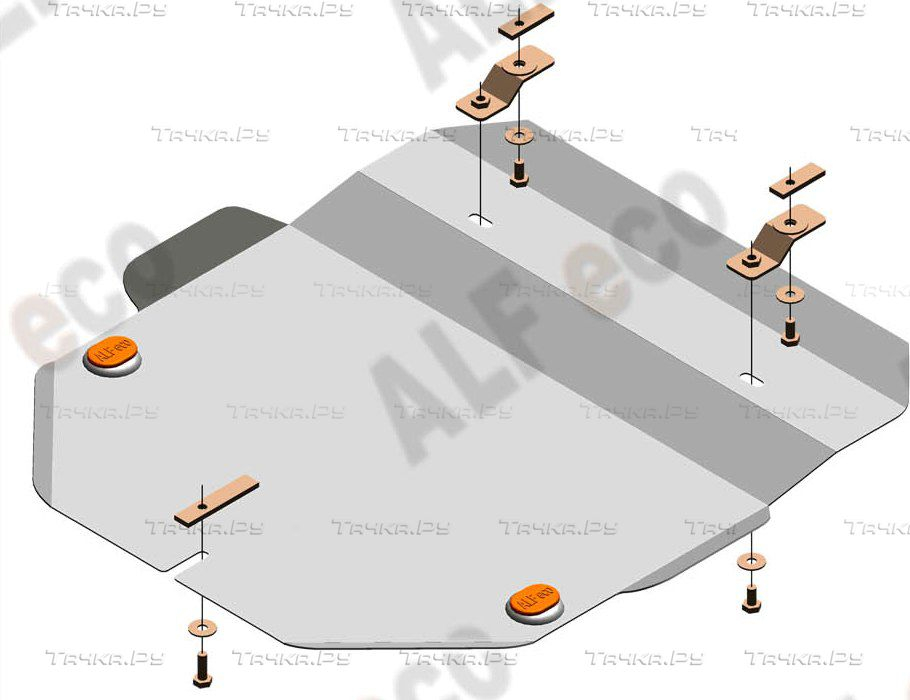 Купить запчасть ALFECO - ALF0913AL Защита алюминиевая для картера и КПП Honda Fit I 2001-2008