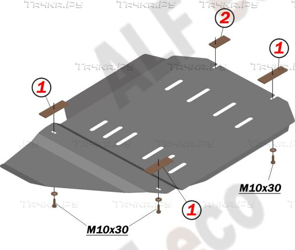 Купить запчасть ALFECO - ALF3702AL4 Защита алюминиевая для КПП Cadillac Escalade 2006-2014
