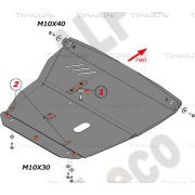 Купить ALFECO - ALF0721AL Защита алюминиевая для картера и КПП Ford Escape I до рестайлинга 2000-2004