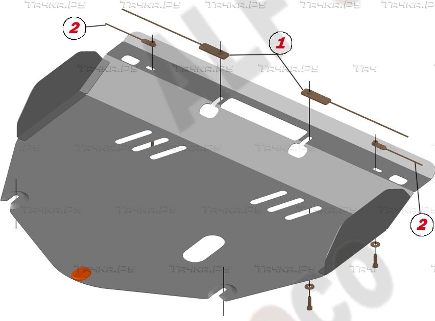 Купить запчасть ALFECO - ALF0935AL4 Защита алюминиевая для картера и КПП Honda Stepwgn II 4WD 2001-2005