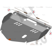 Купить ALFECO - ALF0935AL4 Защита алюминиевая для картера и КПП Honda Stepwgn II 4WD 2001-2005