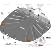 Купить ALFECO - ALF1018AL Защита алюминиевая для картера и КПП Hyundai Santa Fe II 2010-2012