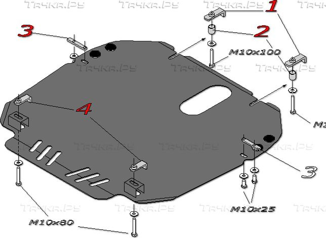 Купить запчасть ALFECO - ALF1306 Защита для картера и КПП Mazda MPV III LY 4WD 2006-2016