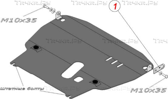 Купить запчасть ALFECO - ALF0302AL4 Защита алюминиевая для картера и КПП Chevrolet Aveo I 2008-2012