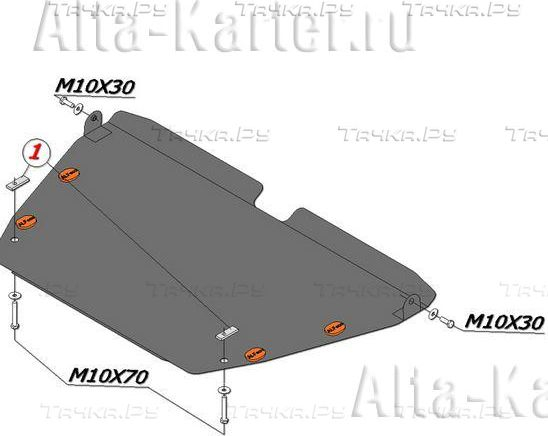 Купить запчасть ALFECO - ALF1101 Защита для картера и КПП Kia Carens III 2006-2012