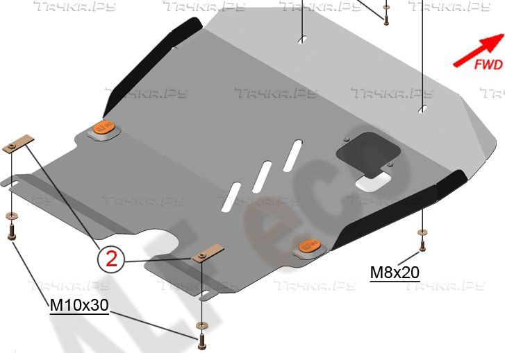 Купить запчасть ALFECO - ALF0807AL Защита алюминиевая для картера и КПП Geely LC 2008-2016