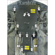 Купить MOTODOR - 00224 Защита для двигателя, КПП BMW 3-серия E90 320i 2008-2013