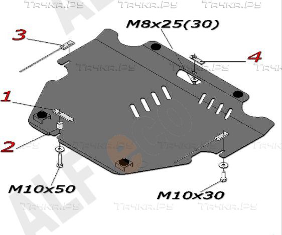 Купить запчасть ALFECO - ALF0723AL Защита алюминиевая для картера и КПП Ford Mondeo IV 2006-2014