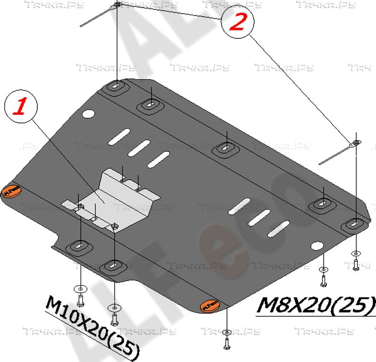 Купить запчасть ALFECO - ALF2230AL Защита алюминиевая для картера Subaru Impreza II GD, GG правый руль 2000-2007