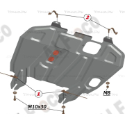 Купить ALFECO - ALF1402AL Защита алюминиевая для картера и КПП Citroen C4 Aircross 2012-2017