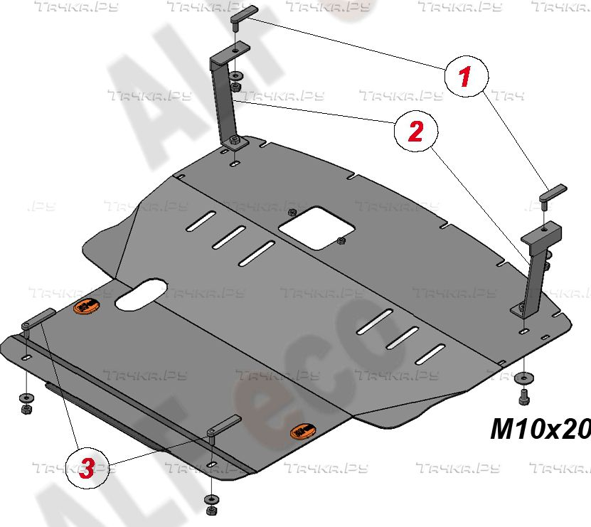 Купить запчасть ALFECO - ALF1412AL Защита алюминиевая для картера и КПП Mitsubishi Colt 2002-2008