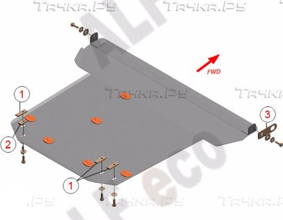 Купить запчасть ALFECO - ALF1316AL4 Защита алюминиевая для картера и КПП Mazda Xedos 6 CA 1992-1999