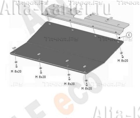 Купить запчасть ALFECO - ALF3301AL Защита алюминиевая для картера и КПП Chrysler Voyager IV RG 2001-2007