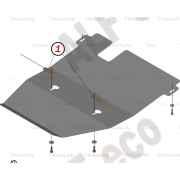 Купить ALFECO - ALF2482AL Защита алюминиевая для картера и КПП Toyota Land Cruiser 80 1990-1997