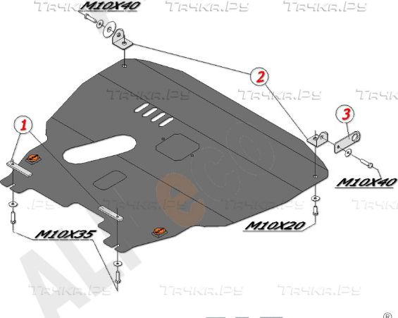 Купить запчасть ALFECO - ALF0311AL4 Защита алюминиевая для картера и КПП Chevrolet Aveo I T200 2006-2008