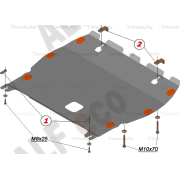 Купить ALFECO - ALF1544AL Защита алюминиевая для картера и КПП Nissan Juke Nismo 2013-2023