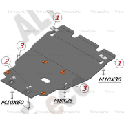 Купить ALFECO - ALF1208AL Защита алюминиевая для картера (без пыльника) Lexus GS 350 2007-2011