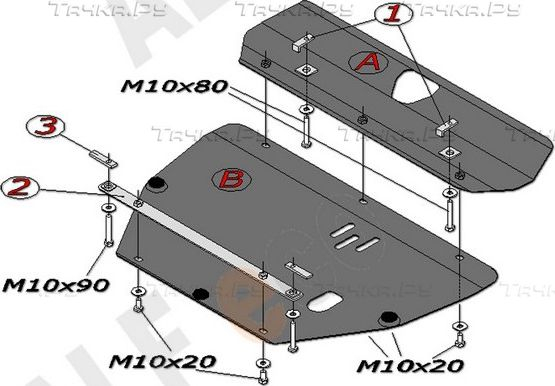 Купить запчасть ALFECO - ALF1003AL4 Защита алюминиевая для картера и КПП Hyundai Elantra III XD (Тагаз) 2000-2006