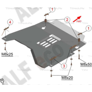 Купить ALFECO - ALF1812AL4 Защита алюминиевая для кислородного датчика и катализатора Renault Duster I рестайлинг 4WD 2015-2020