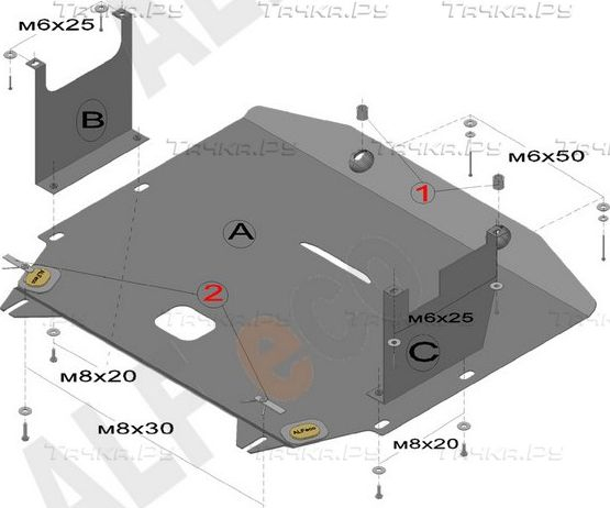 Купить запчасть ALFECO - ALF1026AL4 Защита алюминиевая для картера и КПП Hyundai Elantra V MD 2010-2016