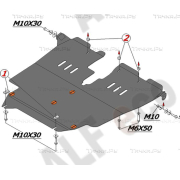 Купить ALFECO - ALF24107AL Защита алюминиевая для картера и КПП Toyota Corollа Spacio E110 4WD 1997-2001
