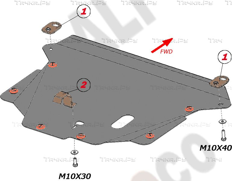 Купить запчасть ALFECO - ALF0922AL Защита алюминиевая для картера и КПП Honda FR-V 2004-2009