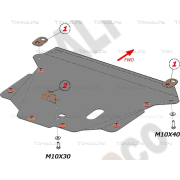 Купить ALFECO - ALF0922AL Защита алюминиевая для картера и КПП Honda FR-V 2004-2009