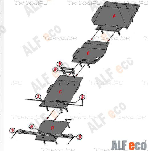 Купить запчасть ALFECO - ALF2914ALF2915AL4 Защита алюминиевая для радиатора, картера, КПП и РК Infiniti QX56 III 2010-2013