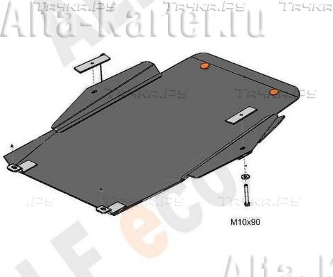 Купить запчасть ALFECO - ALF3302AL4 Защита алюминиевая для картера и КПП Chrysler 300M 1998-2004