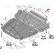Купить ALFECO - ALF2815AL Защита алюминиевая для картера и КПП Nissan Almera G15 2012-2018