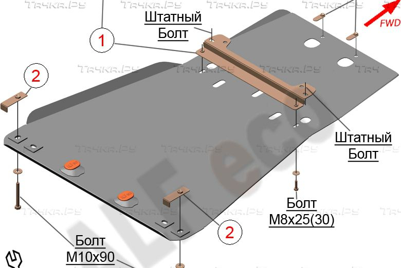 Купить запчасть ALFECO - ALF1206AL Защита алюминиевая для картера и КПП Toyota Land Cruiser 200 2007-2015