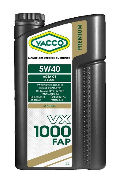 Купить запчасть YACCO - 302502 VX 1000 FAP 5W-40