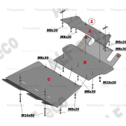 Купить ALFECO - ALF15251ALF15242AL4 Защита алюминиевая для КПП и РК Nissan Patrol Y61 (5-дв. 3,0 TD) 2000-2010