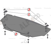 Купить ALFECO - ALF3606AL4 Защита алюминиевая для рулевых тяг Mercedes-Benz M-Класс (ML350) W164 2005-2011